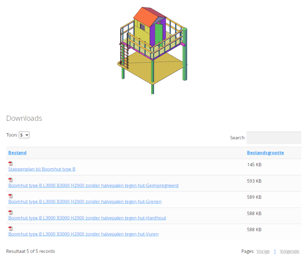 boomhut-bouwtekening