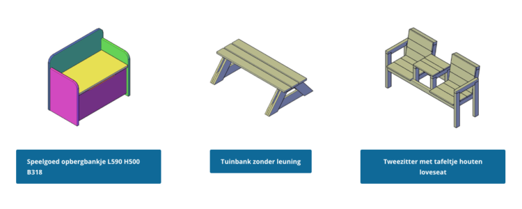 Bouwtekening loungebank