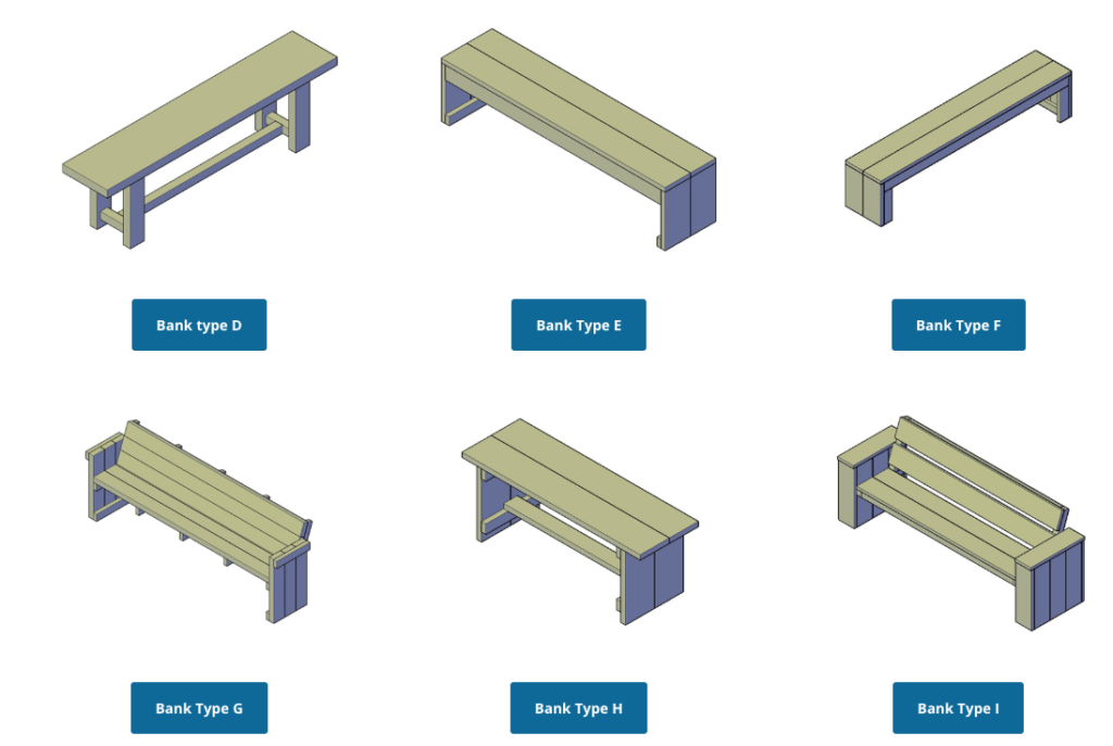 bouwtekening steigerhouten bank en tafel