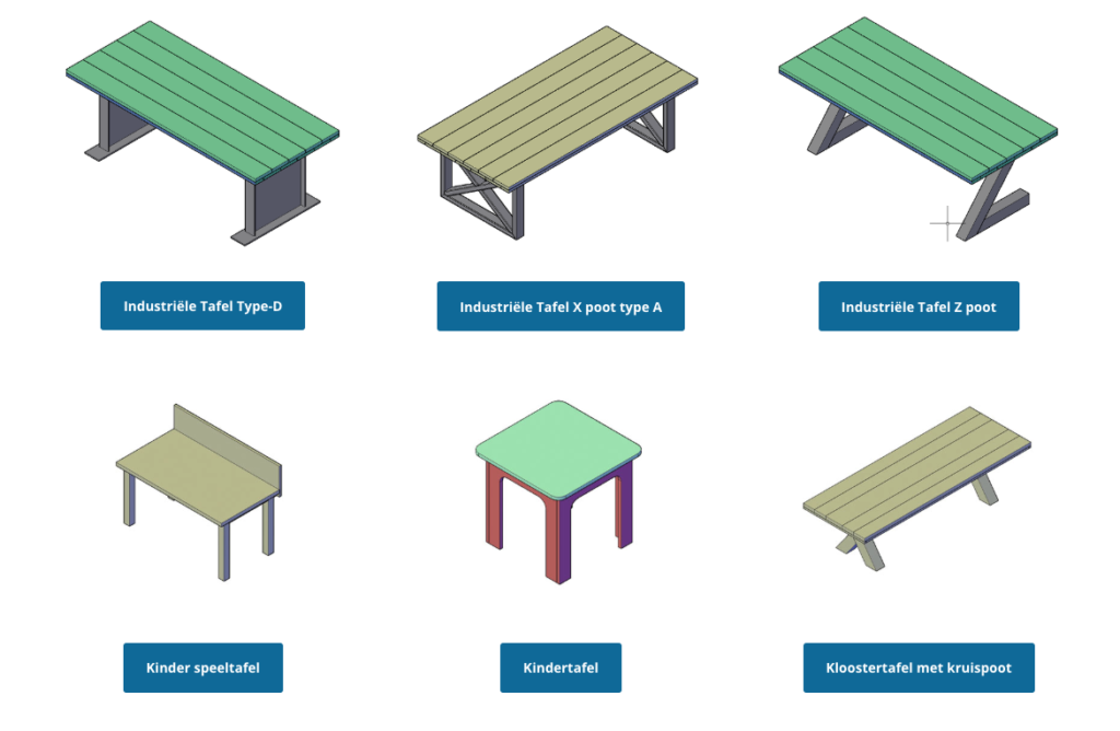 Houten tafel bouwtekeningen