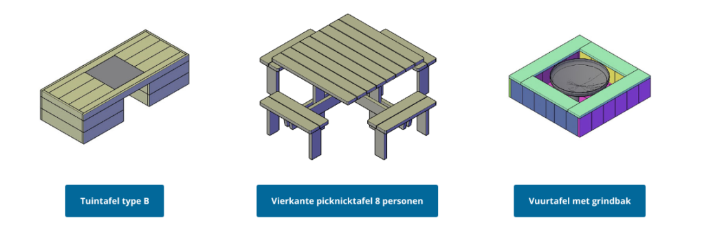 Bouwtekening picknicktafel douglas
