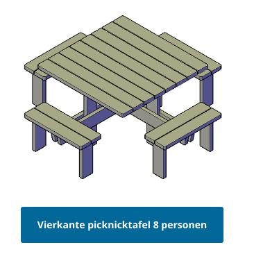 vierkante picknicktafel 8 personen