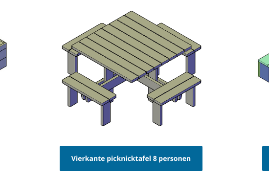 vierkante picknicktafel 8 personen