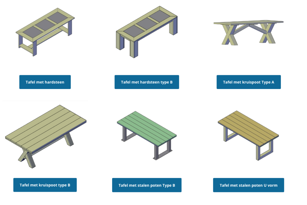bouwtekening tuintafel steigerhout