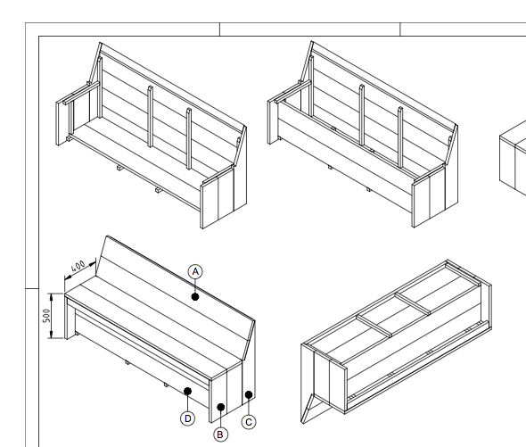 bouwtekening loungebank