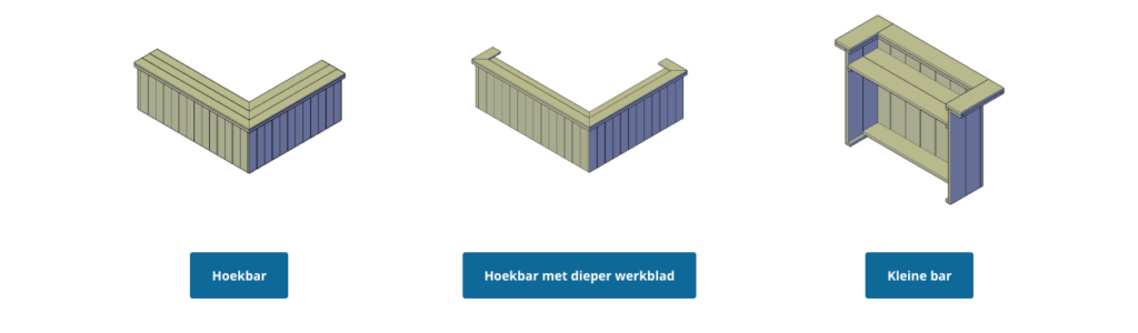 houten bar met krukken