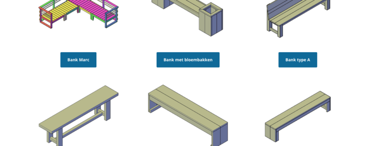 Bouwtekening loungebank