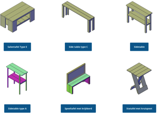 kinder speeltafel met krijtbord
