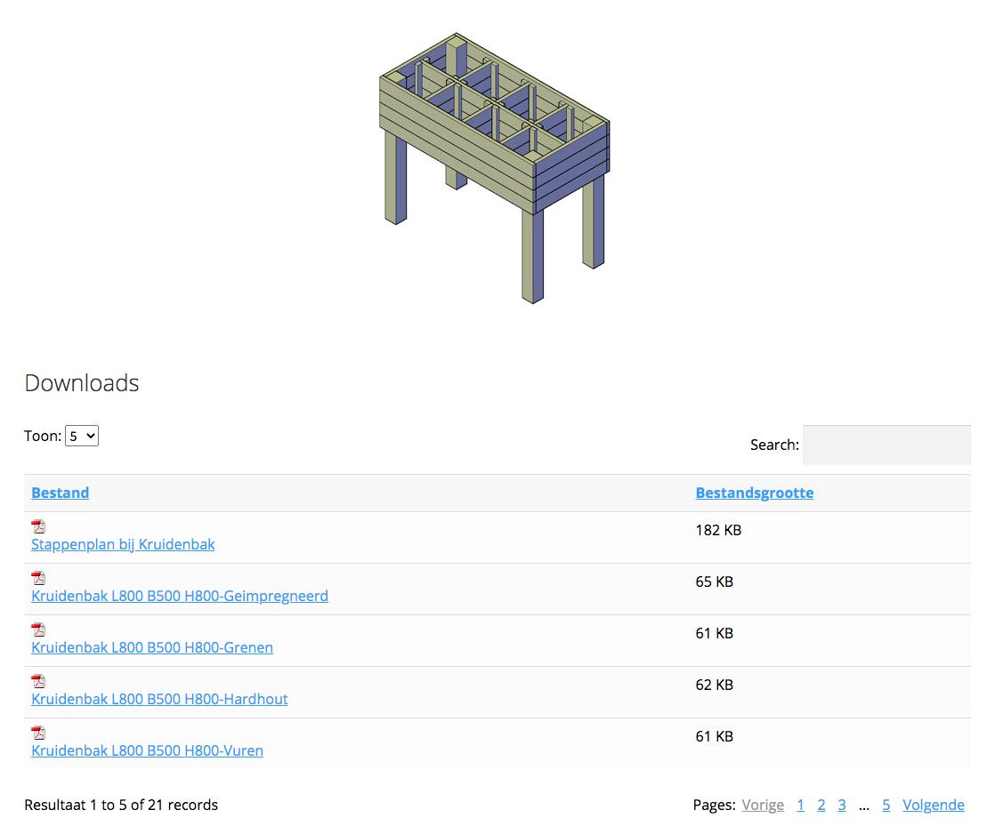bouwtekening moestuinbak op poten