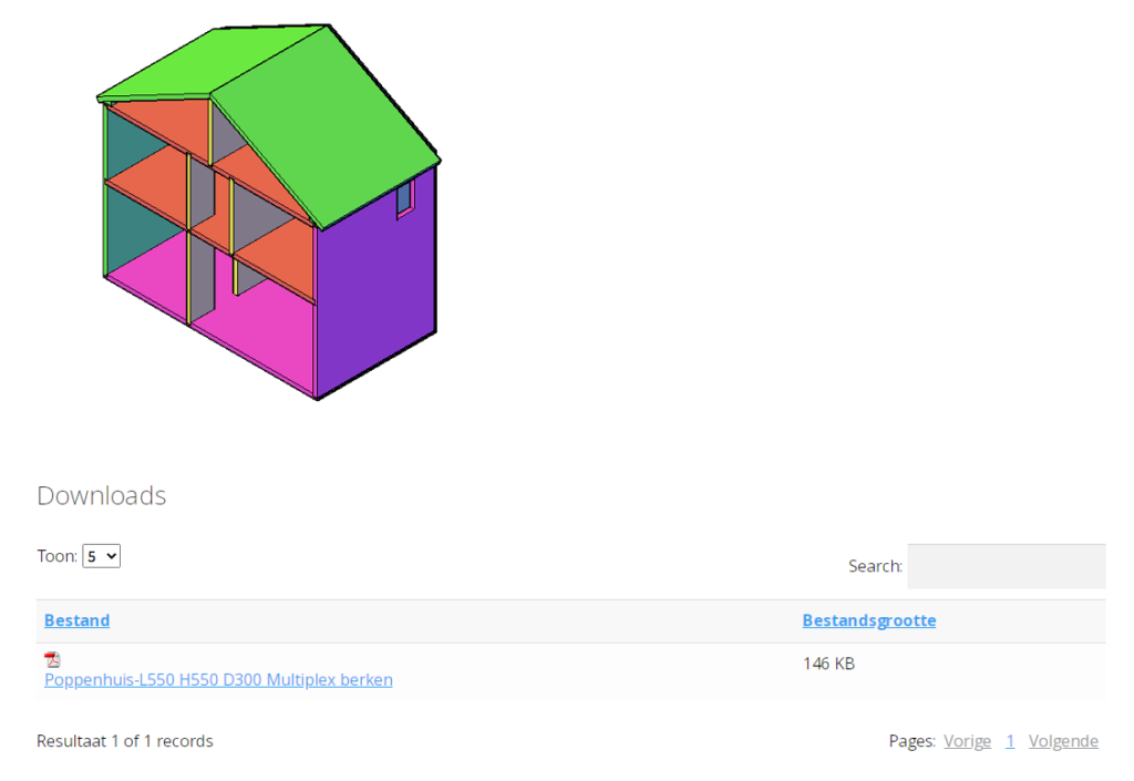 bouwtekening poppenhuis downloaden