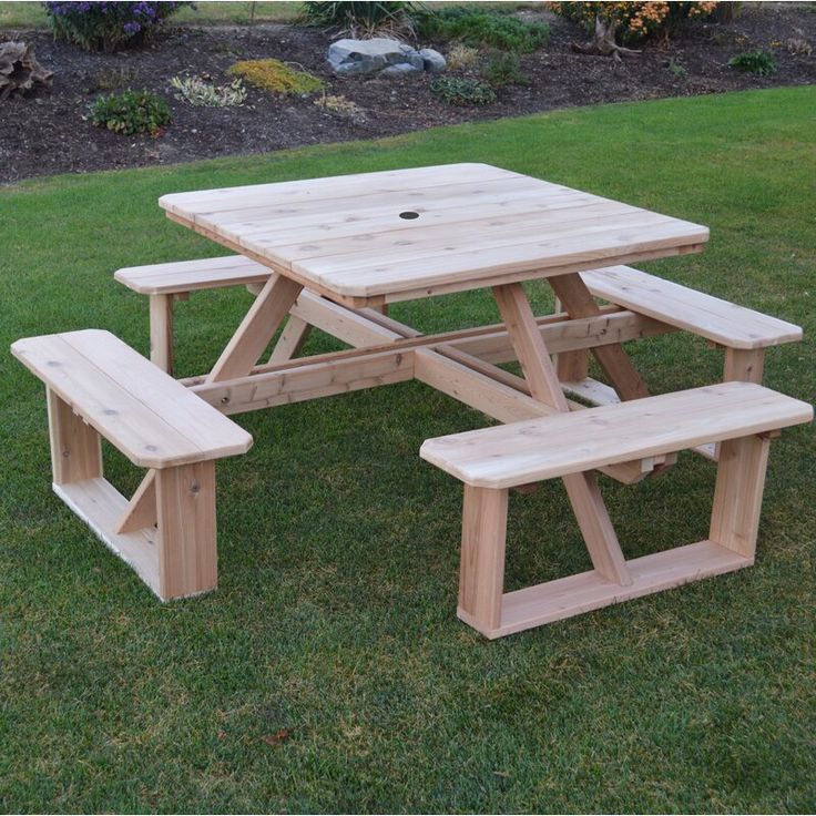 Bouwtekening picknicktafel douglas