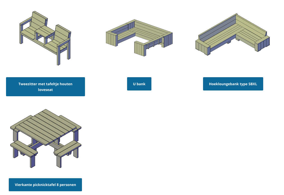 tuinbank met tafel ertussen